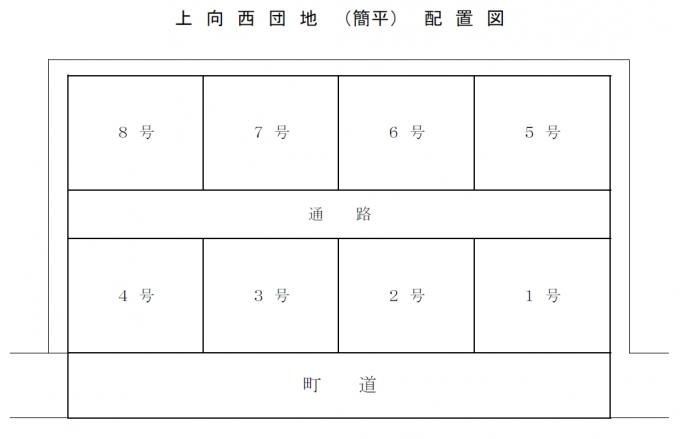 上向西団地の配置図の画像