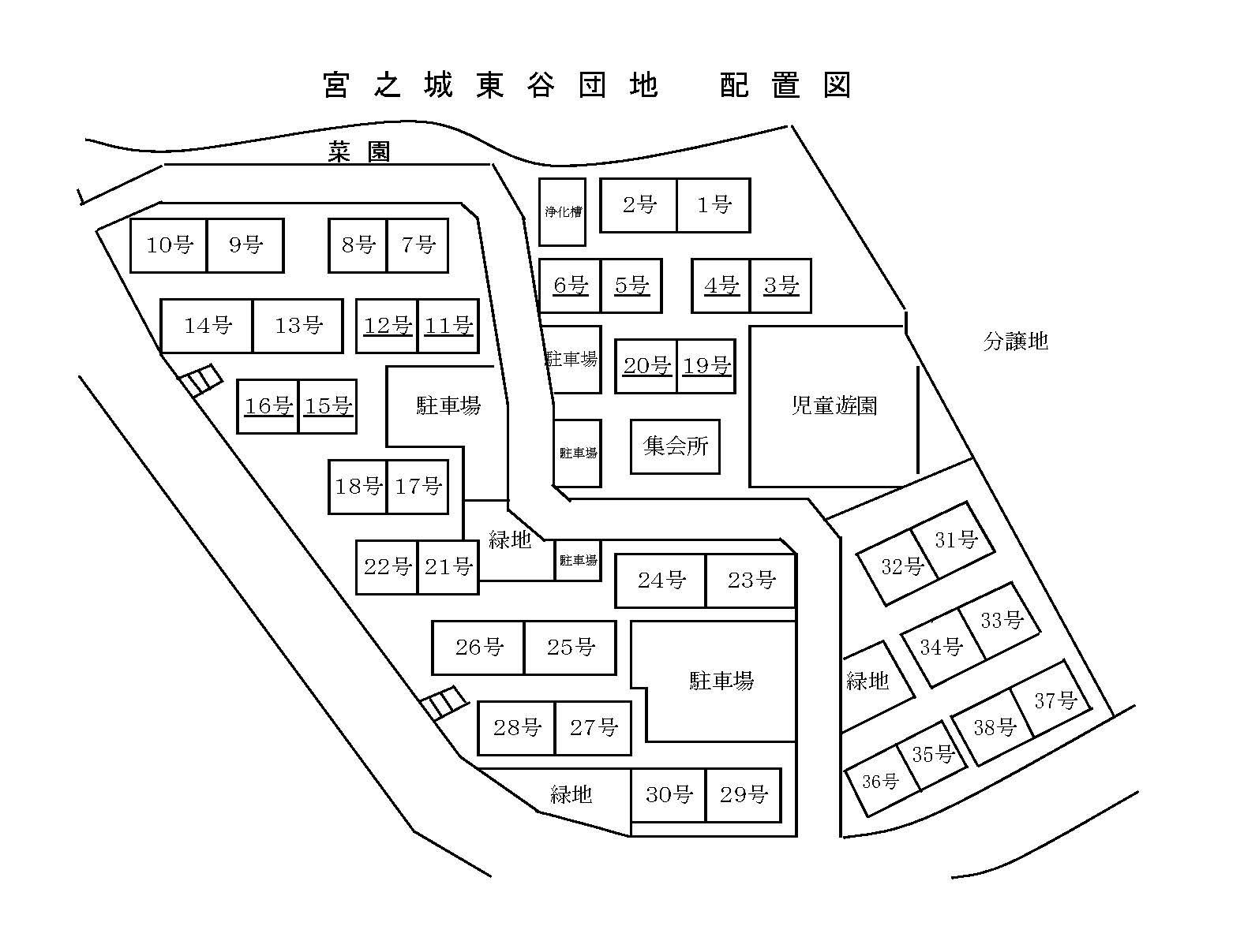 宮之城東谷団地配置図