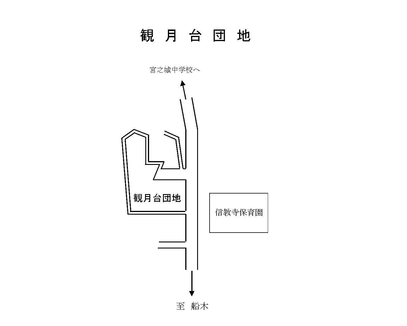 観月台団地の周辺地図の画像