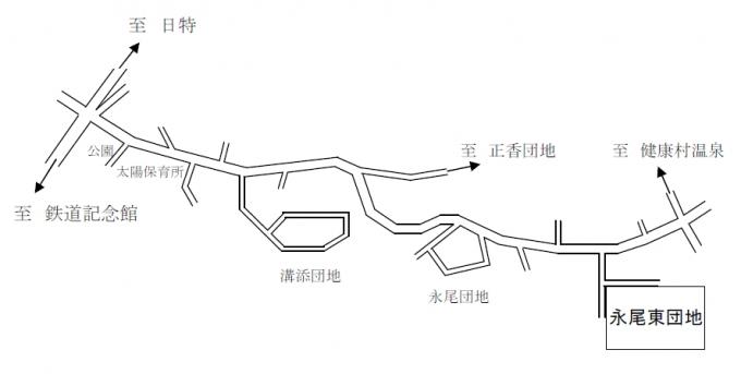 永尾東団地の周辺地図の画像
