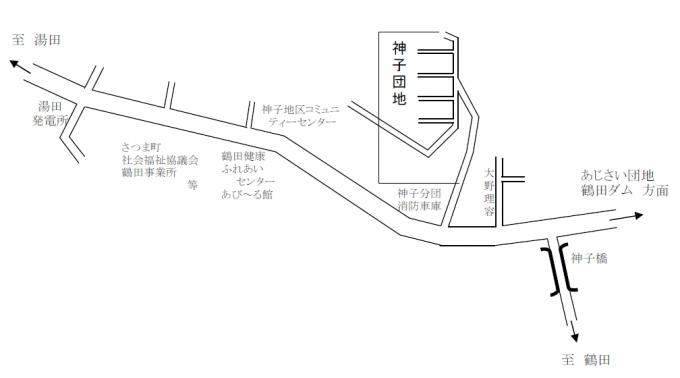神子団地の周辺地図の画像