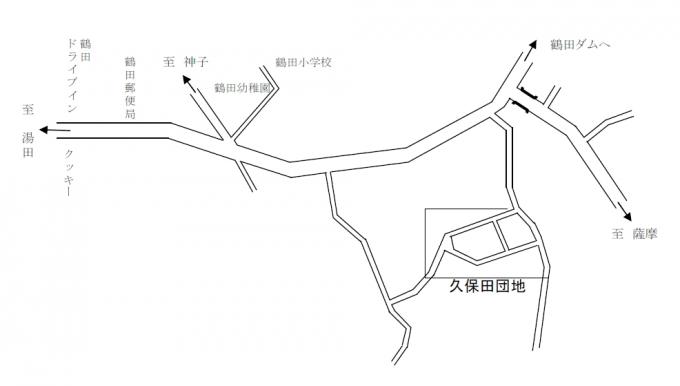 久保田団地の周辺地図の画像
