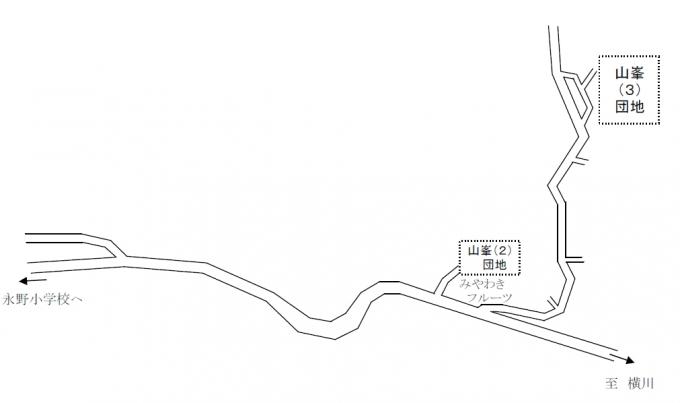 山峯(3)団地の周辺地図の画像