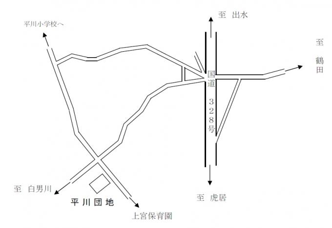 平川団地の周辺地図の画像