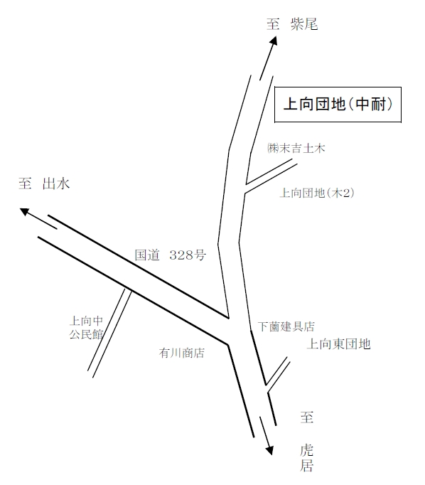 上向団地の周辺地図の画像