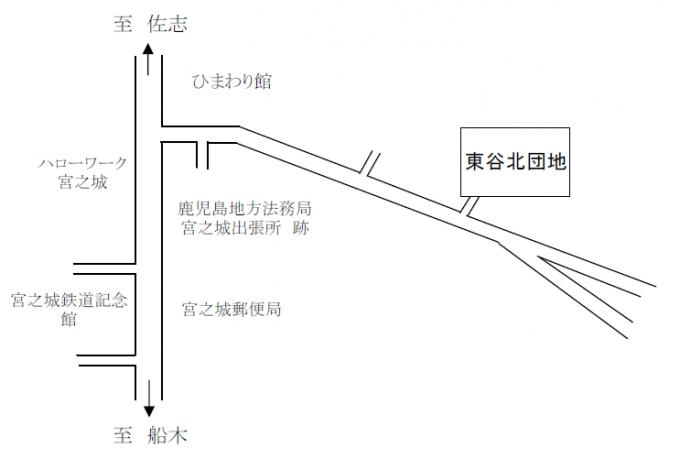 東谷北団地の周辺地図の画像
