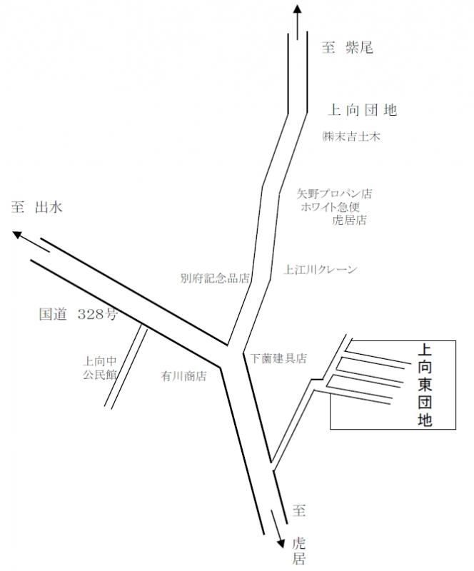上向東団地の周辺地図の画像
