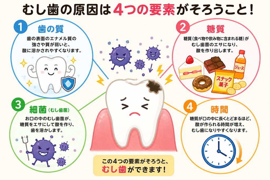 むし歯の原因イラスト