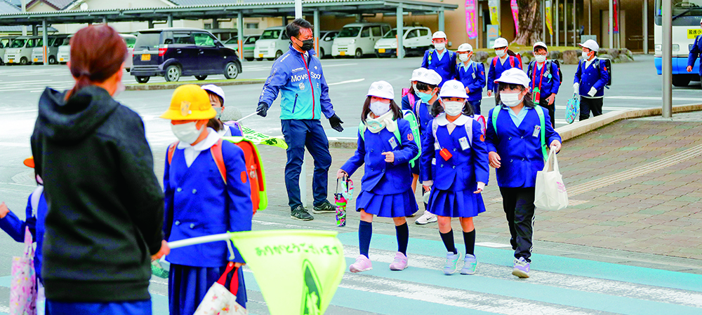 小学生の登校風景