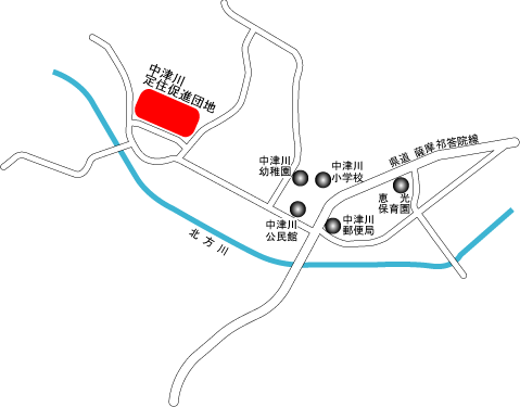 中津川定住団地位置図の画像