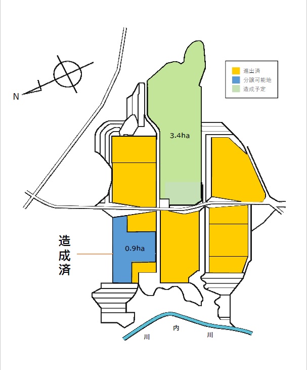 倉内工業団地の区画図