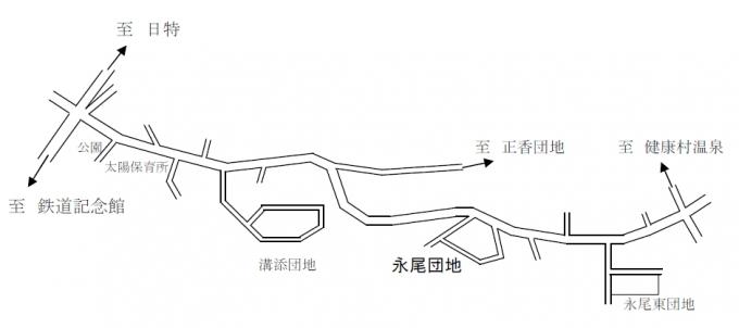永尾団地の周辺地図の画像
