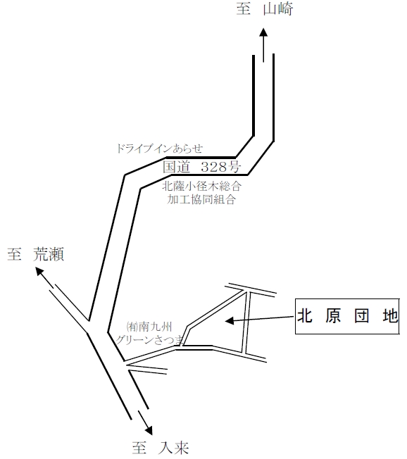 北原団地の周辺地図の画像