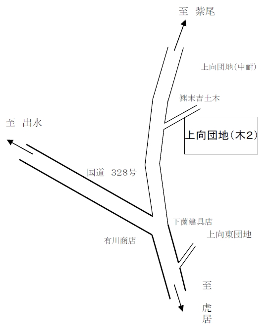 上向団地の周辺地図の画像