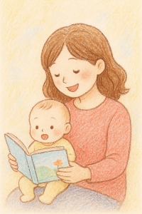 （イメージ）おひざにだっこのおはなし会（こども図書館）
